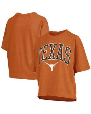 Pressbox Texas Longhorns Nelson Arch Over Logo Waist Length Oversized Slub T-shirt - Brown