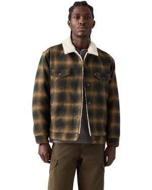 Levi's Scottie Regular-fit Plaid Sherpa-lined Trucker Jacket - Brown