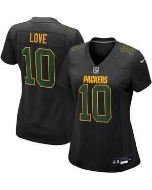 Nike Jordan Love Green Bay Packers Fashion Game Jersey - Black