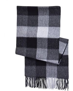 Simply Natural Alpaca-wool Buffalo Check Scarf - Gray