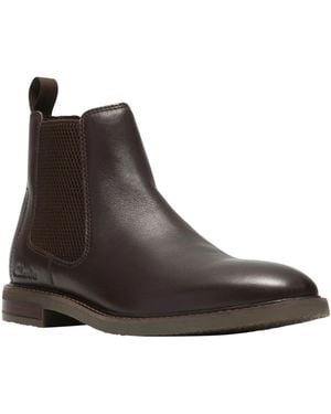 Clarks Jaxen Easy Leather Slip-on Ankle Boots - Brown