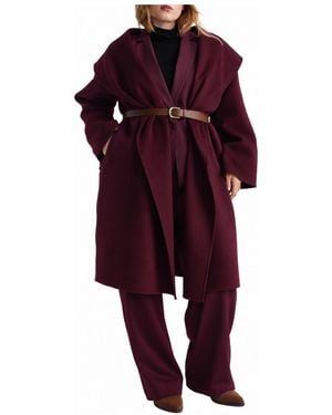 UNIVERSAL STANDARD Plus Size Asha Double Face Wool-blend Coat - Red