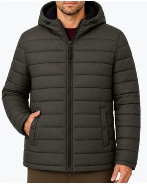 Hawke & Co. Stretch Hooded Sherpa Lined Jacket - Gray