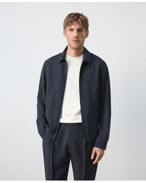 Mango Zip-up Modal Jacket - Blue