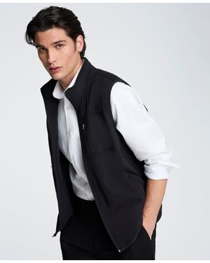 Kenneth Cole Mixed Media Vest - Black