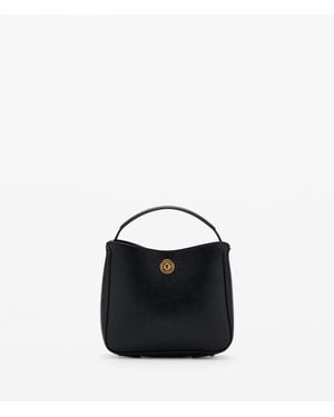 Mango Metal Detail Small Bucket Bag - Black