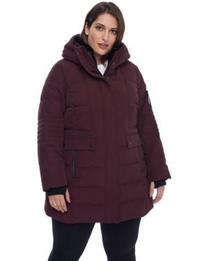 Alpine North Plus Size Kootney Mid-length Parka Coat - Purple