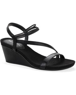 Style & Co. Madysonn Elastic Strappy Wedge Sandals - Black