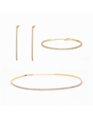 Bearfruit Jewelry Sterling Silver 18k Plated Cherie Tennis Bracelet - White