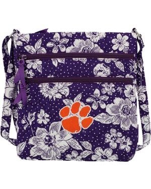 Vera Bradley Clemson Tigers Rain Garden Triple-zip Hipster Crossbody Bag - Blue