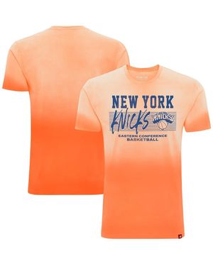 Sportiqe And New York Knicks Bingham Sun-fade T-shirt - Orange