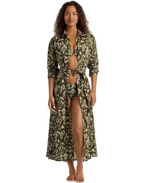 Ralph Lauren Midi Shirt Dress Cover-up - Multicolor