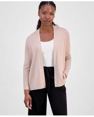 Anne Klein Essentials Chatham Open Front Cardigan - Natural