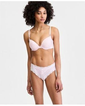 Maidenform Smoothing Tailored Push Up Bra Everyday Pretty Cheeky Hipster Underwear - Black