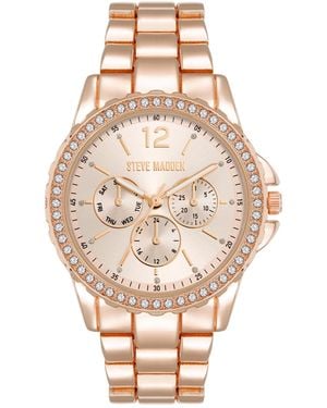 Steve Madden Modern Alloy Metal Bracelet Watch - Metallic