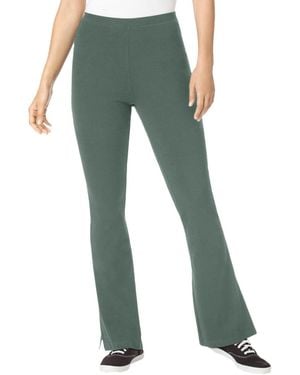 Woman Within Within Tall Stretch-cotton Knit Pull-on Bootcut leggings - Green