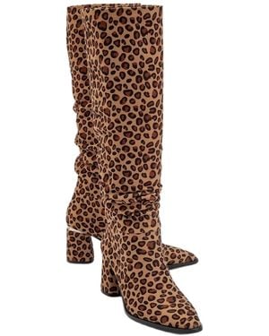 Prologue Shoes Vianella Block Heel Knee High Boot () - Brown