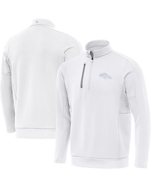 Antigua White Denver Broncos Generation Quarter-zip Jacket