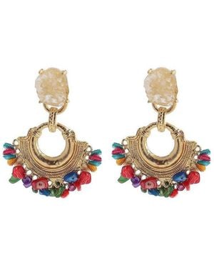 SOH Multi-stone Statement-drop Earrings - Metallic