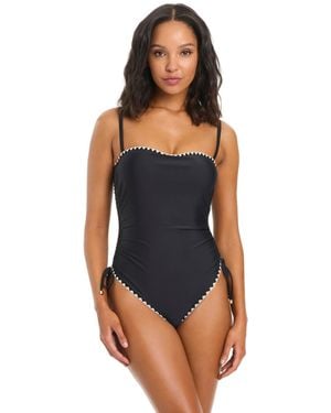 BarIII Desert Muse Banded Pull-on One-piece Swimsuit - Blue