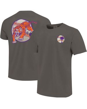 Image One Clemson Tigers Palmetto C Baseball T-shirt - Gray