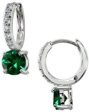 Giani Bernini Colored Cubic Zirconia huggie Hoop Earrings - Green