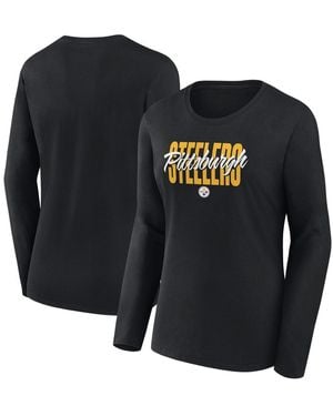 LOGO ATHLETIC Pittsburgh Steelers Grip Long Sleeve T-shirt - Black