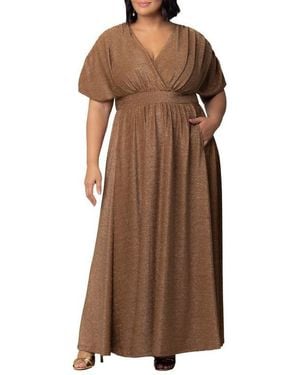 Kiyonna Plus Size Geneva Sparkling Evening Gown - Black
