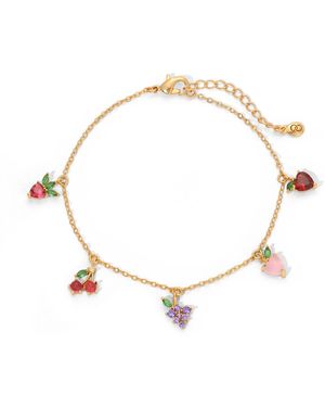 Girls Crew Crystal Multi-color Fruit Basket Bracelet - Metallic