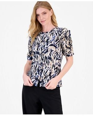 Anne Klein Puff-sleeve Blouse - White