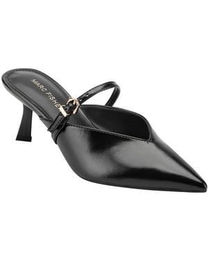 Marc Fisher Anty Mary Jane Kitten Heel Pointed Toe Pumps - Black