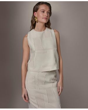 Donna Karan Side Slit Crop Top - Brown