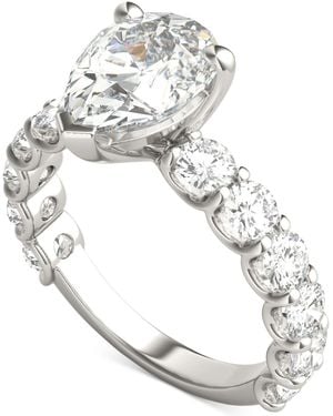 Charles & Colvard Moissanite Solitaire & Trellis-set Side Stone Ring (3-1/2 Ct. T.w. - White