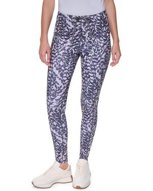 DKNY High-waist Drawcord Side-pocket leggings - Blue