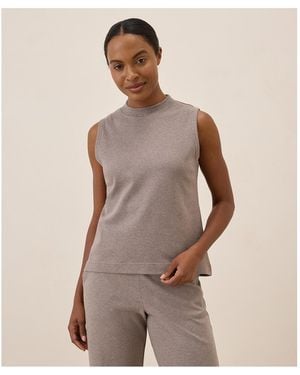 Pact Organic Cotton Airplane Mock Neck Shell - Brown