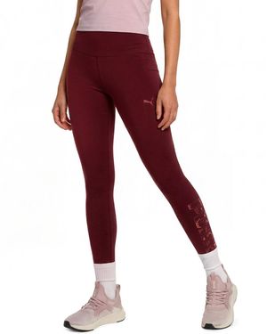 PUMA Ess Elevated Darling High-rise Graphic Cotton-blend leggings - Red