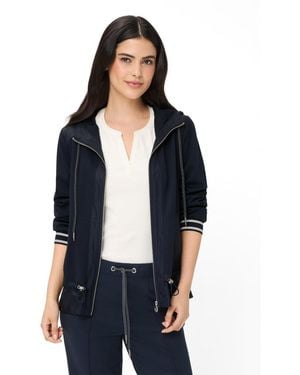 Olsen Mixed Media Hooded Jacket - Blue