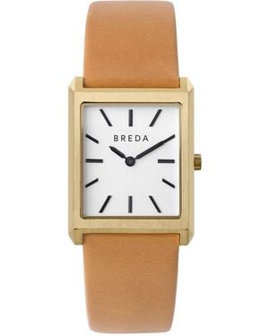 Breda 'virgil' 1736a Brown Leather Strap Watch - Multicolor