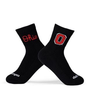 Del Campo And Ohio State Buckeyes Quarter-length Ribbed Socks - Black