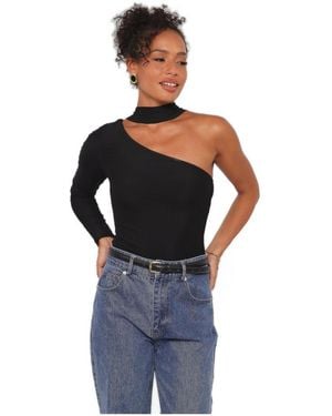 Petal & Pup Carlie Mesh One Shoulder Top - Blue