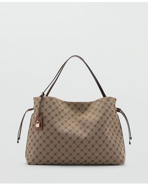 Mango Logo-print Bucket Bag - Gray