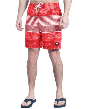G-III 4Her by Carl Banks Scarlet/gray San Francisco 49ers Horizon Volley Swim Shorts - Red