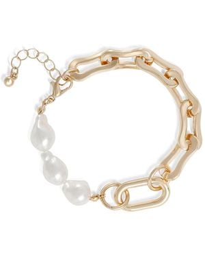 BCBGMAXAZRIA Gold-tone Link And Pearl Bracelet - Metallic