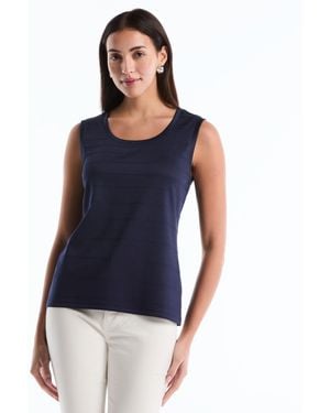 Rafaella Petite Ottoman Knit Sleeveless Top - Blue