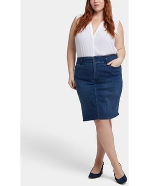 NYDJ Plus Size High Waist Skirt - Blue