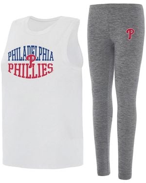 Concepts Sport 2-piece Charcoal/white Philadelphia Phillies Contend Tank Top And leggings Set