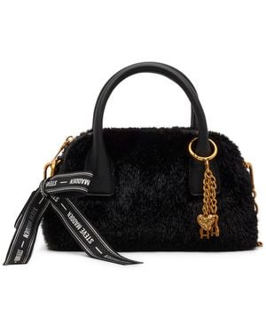 Steve Madden Faux Fur Crossbody Handbag - Black