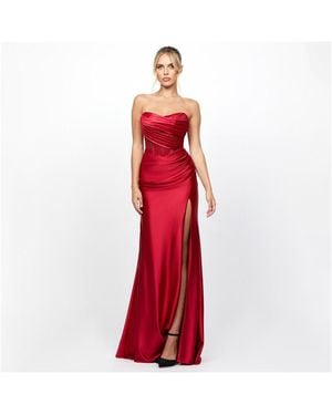 Bariano Aurdrey Strapless Corset Gown - Red