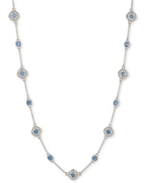 Givenchy Silver-tone Pave & Round Crystal Halo Station Necklace - Metallic