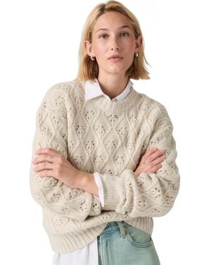 Levi's Zoe Pointelle Long-sleeve Crewneck Sweater - Natural